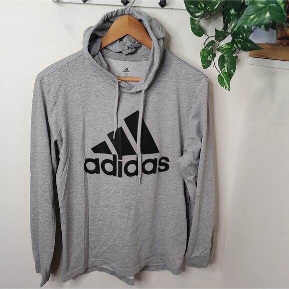 Adidas Essentials Logo Lightweight Hoodie Grey Medium - Picture 1 of 6